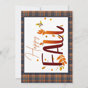Fall/autumn/leaves/plaid Holiday Card