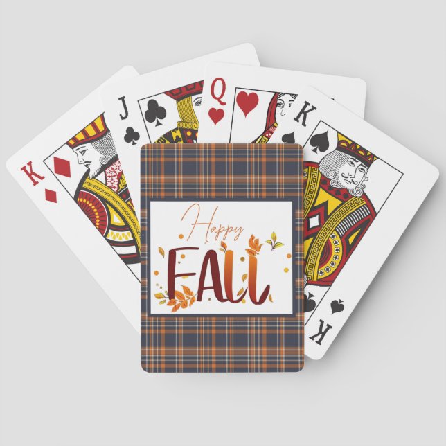 Fall/autumn/leaves/plaid Playing Cards (Back)