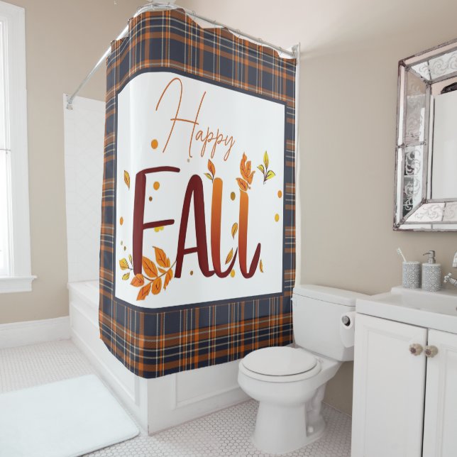 Fall/autumn/leaves/plaid Shower Curtain (In Situ)