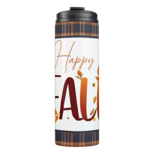Fall/autumn/leaves/plaid Thermal Tumbler