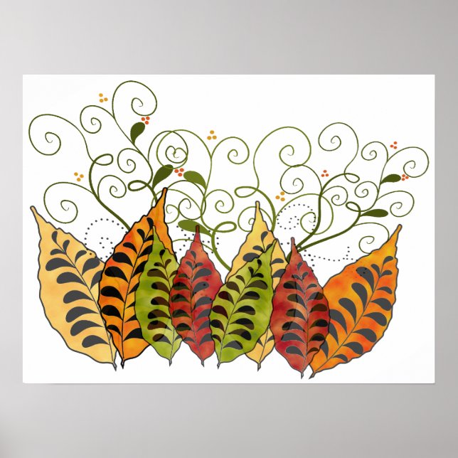Fall Autumn Leaves Poster (Front)