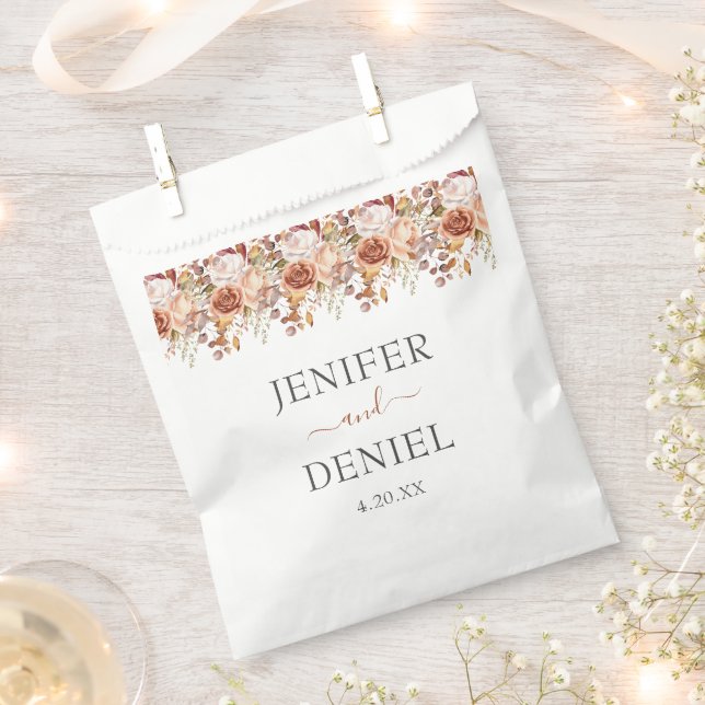 Fall Autumn Leaves Rustic Country Boho Wedding Favour Bag (Clipped)