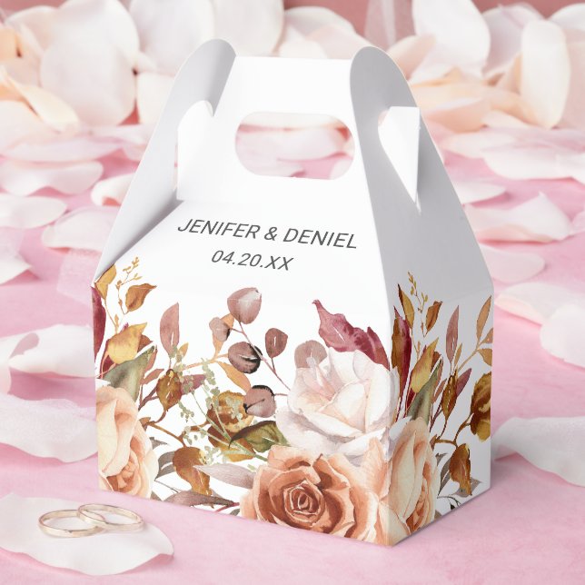 Fall Autumn Leaves Rustic Country Boho Wedding Favour Box (Wedding)