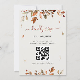 Fall Autumn Leaves Rustic Country Boho Wedding  In Invitation