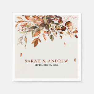 Fall Autumn Leaves Rustic Country Boho Wedding Napkin