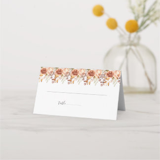 Fall Autumn Leaves Rustic Country Boho Wedding Place Card
