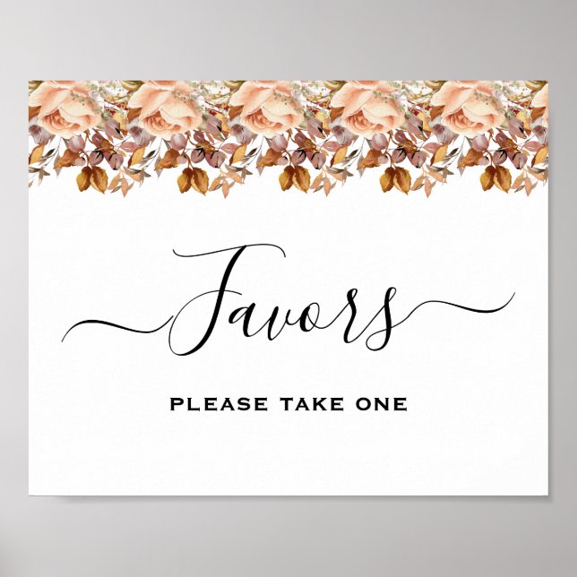 Fall Autumn Leaves Rustic Country Boho Wedding Poster (Front)