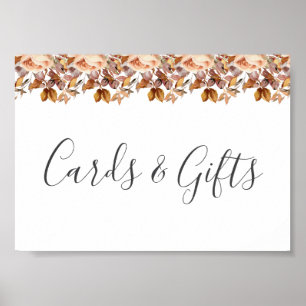 Fall Autumn Leaves Rustic Country Boho Wedding Poster