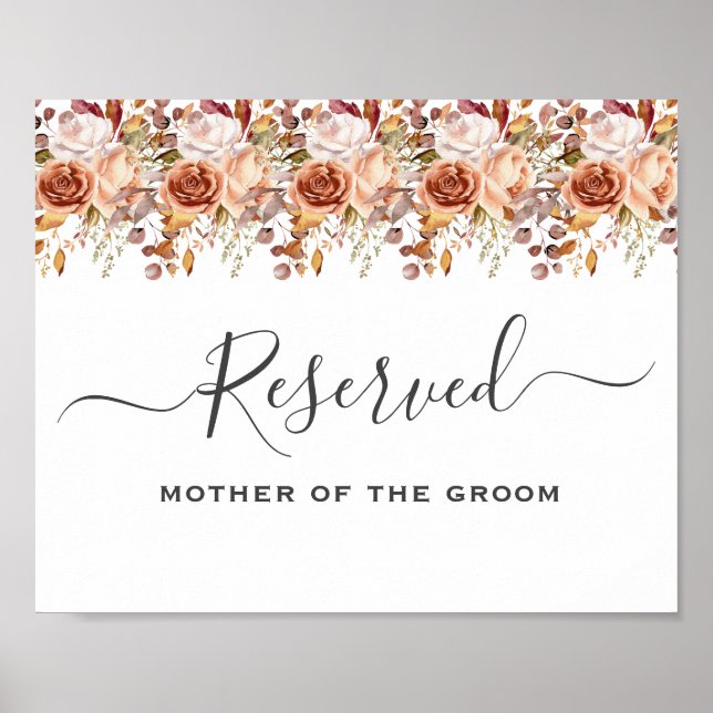 Fall Autumn Leaves Rustic Country Boho Wedding Poster (Front)