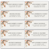 Fall Autumn Leaves Rustic Country Guest Address