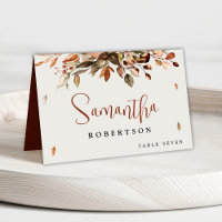 Fall Autumn Leaves Rustic Country Guest Name