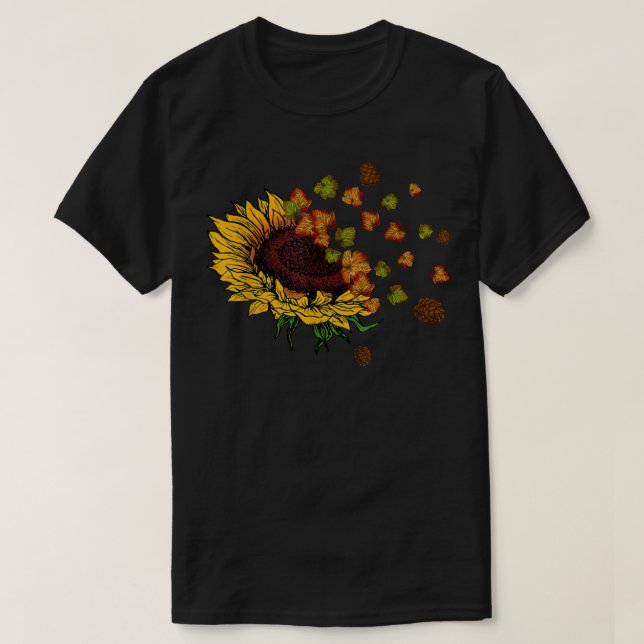 Fall Autumn Leaves Saying Sunflower Lover Gifts Fl T-Shirt (Design Front)