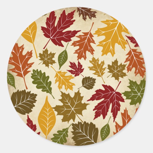 Fall Autumn Leaves Seal Sticker (Front)