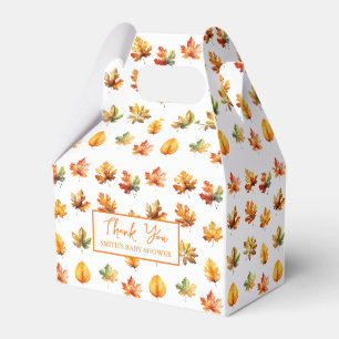Fall Autumn Leaves Thank You Baby Shower Favour Box