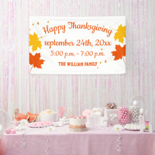 Fall Autumn Leaves Thanksgiving Banner