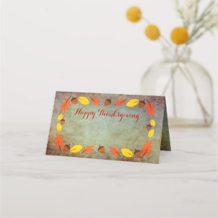 Fall Autumn Leaves Thanksgiving Name Cards