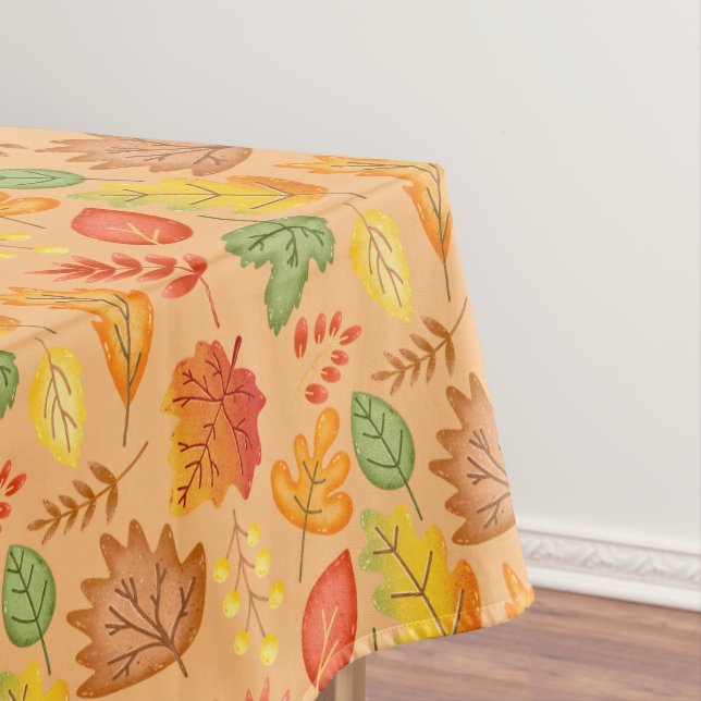 Fall Autumn Leaves Thanksgiving Tablecloth (In Situ)