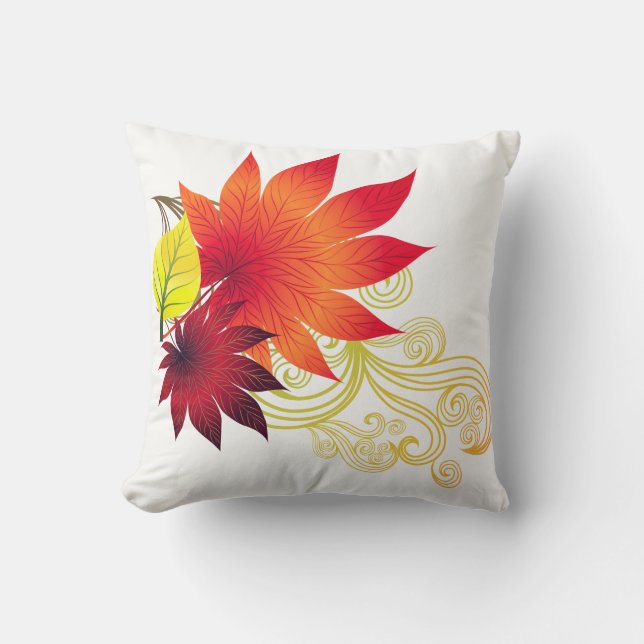 Fall Autumn Leaves Throw Pillow (Front)