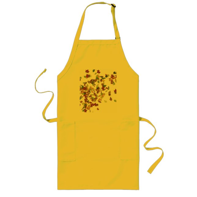 FALL/ AUTUMN LEAVES, Yellow Long Apron (Front)