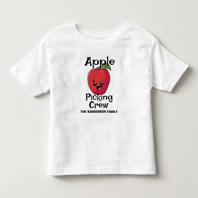 Fall Autumn Matching Family Apple Picking Crew Toddler T-Shirt (Front)