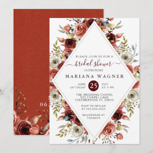 Fall Autumn Mix Bridal Shower Floral Wedding Invitation