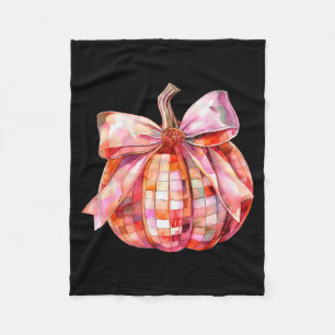 Fall Autumn Nk And Orange Disco Ball Pumpkin Hallo Fleece Blanket