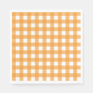 Fall Autumn Orange Plaid Pattern Napkin