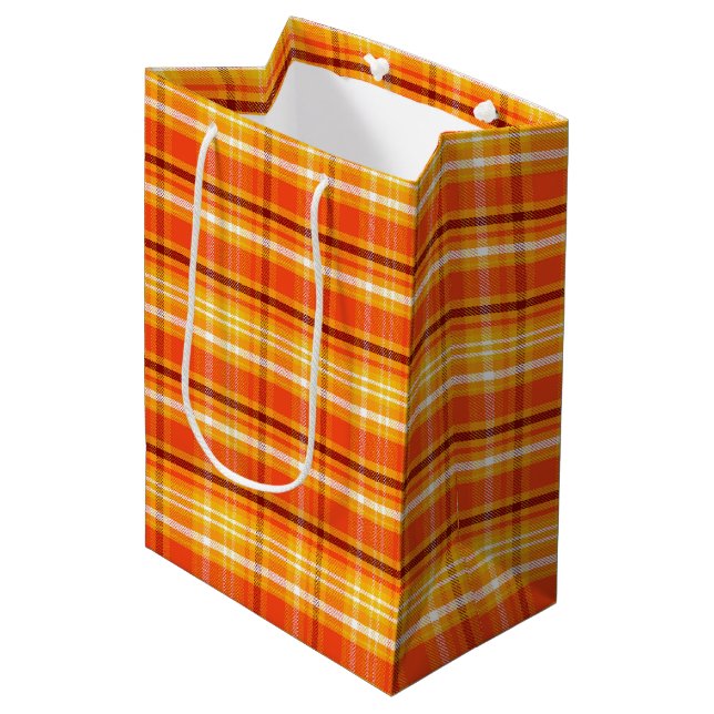 Fall Autumn Plaid  Medium Gift Bag (Front Angled)