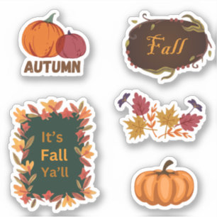 Fall/Autumn pumpkin and leaves sticker pack