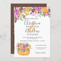Fall autumn pumpkin floral orange photo wedding