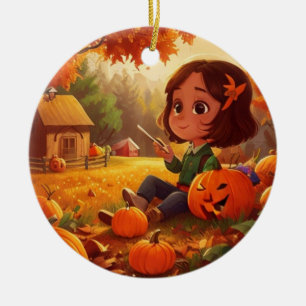 Fall/Autumn/pumpkin/Halloween Ceramic Ornament