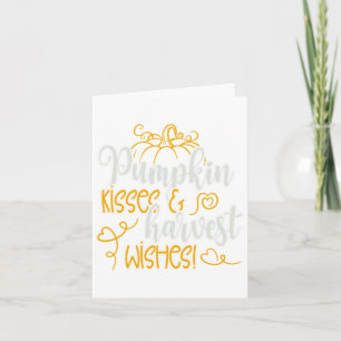 Fall Autumn Pumpkin Kisses And Harvest Wishes Card