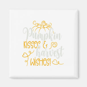 Fall Autumn Pumpkin Kisses And Harvest Wishes Magnet