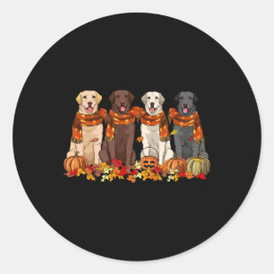 Fall Autumn Pumpkin Labrador Retriever Thanksgivin Classic Round Sticker