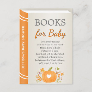 Fall Autumn Pumpkin Orange Baby Shower Sprinkle Enclosure Card