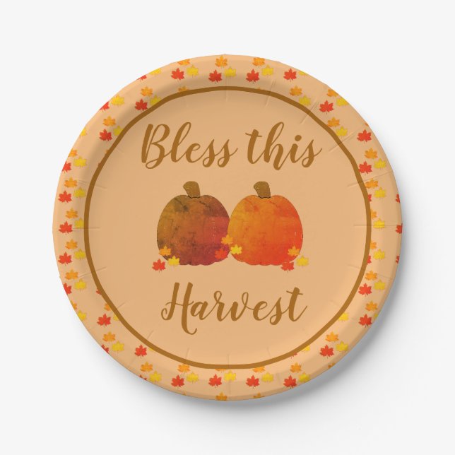 Fall/Autumn/Pumpkin Paper Plate (Front)