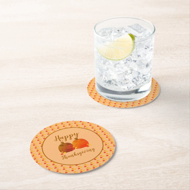 Fall/Autumn/Pumpkin    Round Paper Coaster (Insitu)
