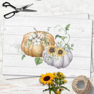Fall Autumn Pumpkin Sunflower Harvest Decoupage Tissue Paper
