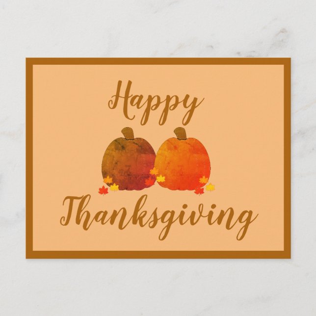 Fall/Autumn/Pumpkin/Thanksgiving Postcard (Front)