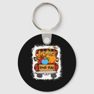 Fall Autumn Pumpkin Truck Lunch Lady Lover Thanksg Key Ring