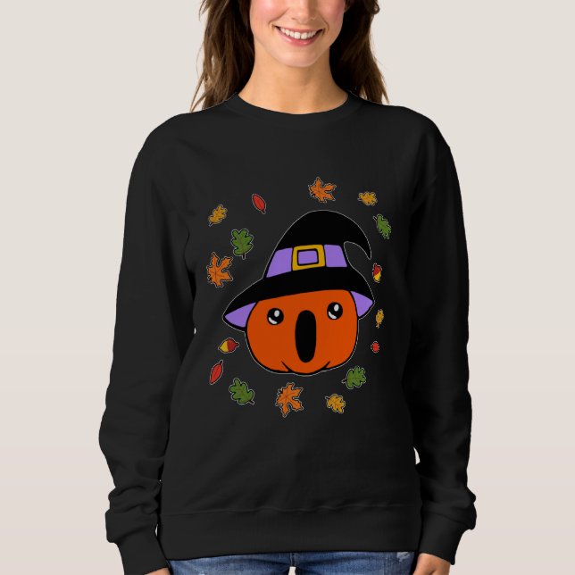 Fall Autumn Pumpkin Witch Halloween Costume With L Sweatshirt (Front)