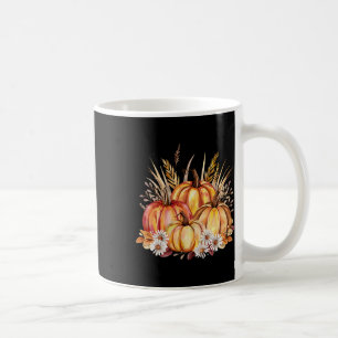 Fall Autumn Pumpkins And Wheat Harvest Thanksgivin Coffee Mug