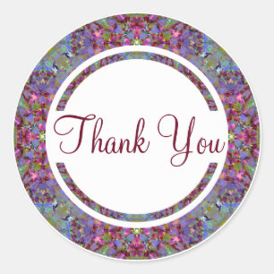 Fall Autumn Purple Birthday Thank You Envelope Classic Round Sticker