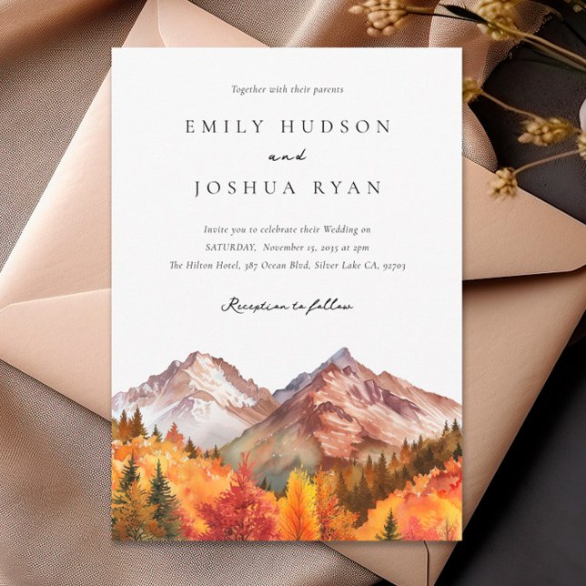 Fall Autumn Rustic Boho Wedding Invitation (Creator Uploaded)