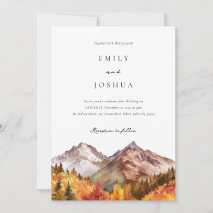 Fall Autumn Rustic Boho Wedding Invitation