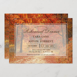Fall Autumn Rustic Rehearsal Dinner Invitation