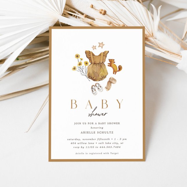 Fall Autumn Rustic Vintage Baby Shower Invitation (Creator Uploaded)