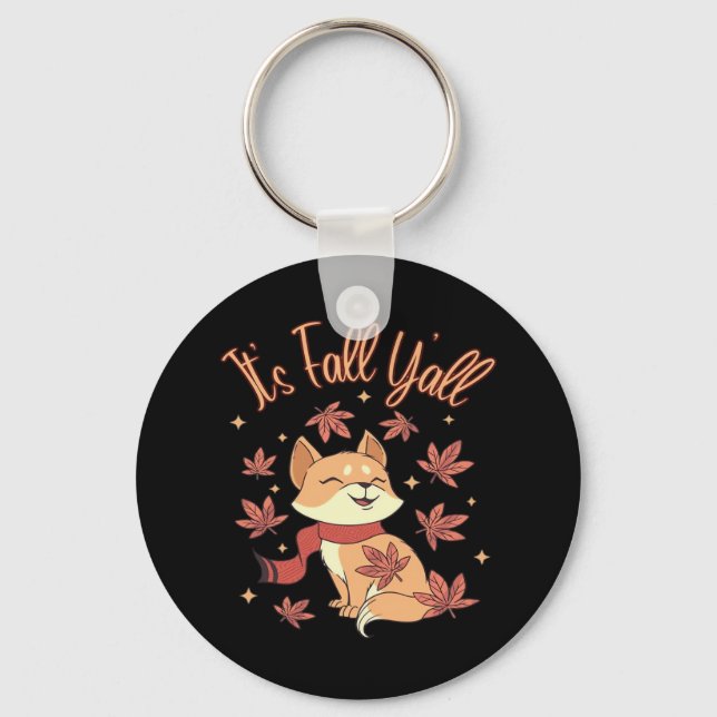 Fall Autumn Season Collection It’s Fall Y’all Fall Key Ring (Front)
