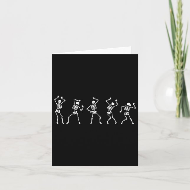 Fall Autumn Skeleton Dancing  Card (Front)