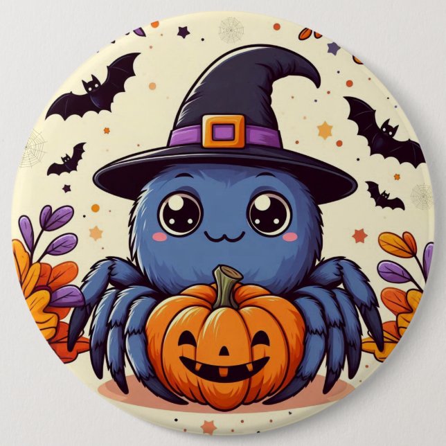 Fall/autumn/spider/witch/halloween 6 Cm Round Badge (Front)